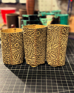 handmade leather koozie