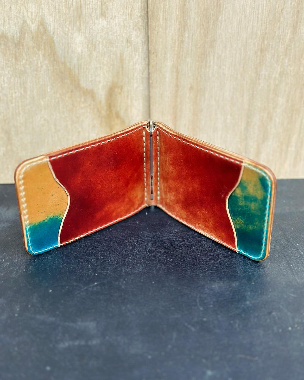 Custom Leather Money Clip Wallet