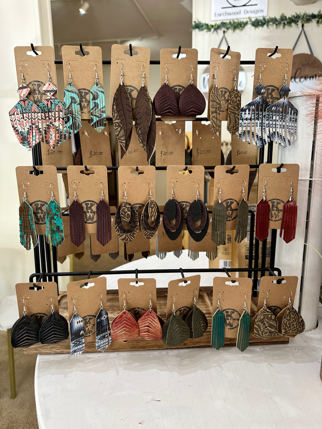Hand crafted Leather Earrings