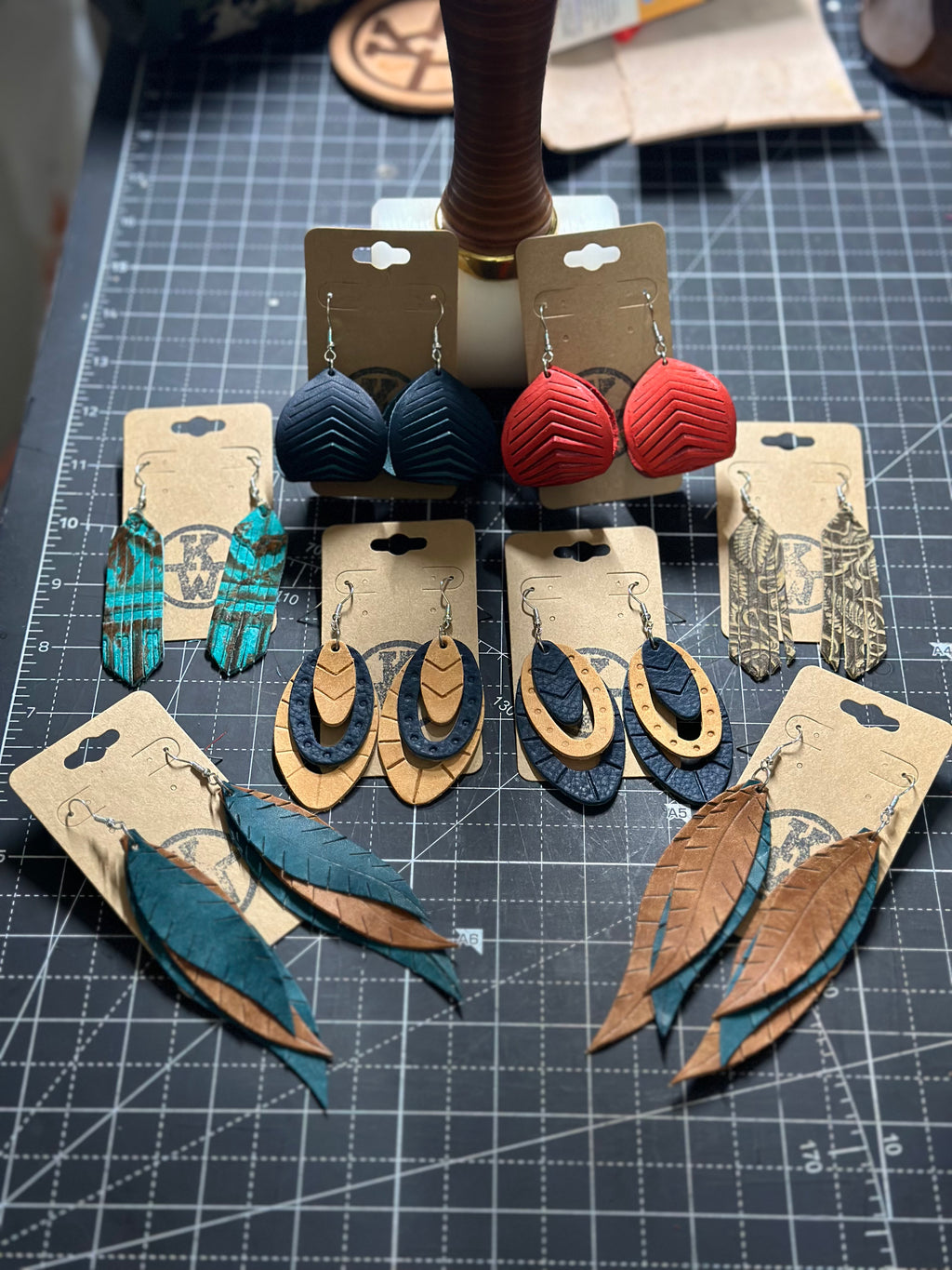 Hand crafted Leather Earrings