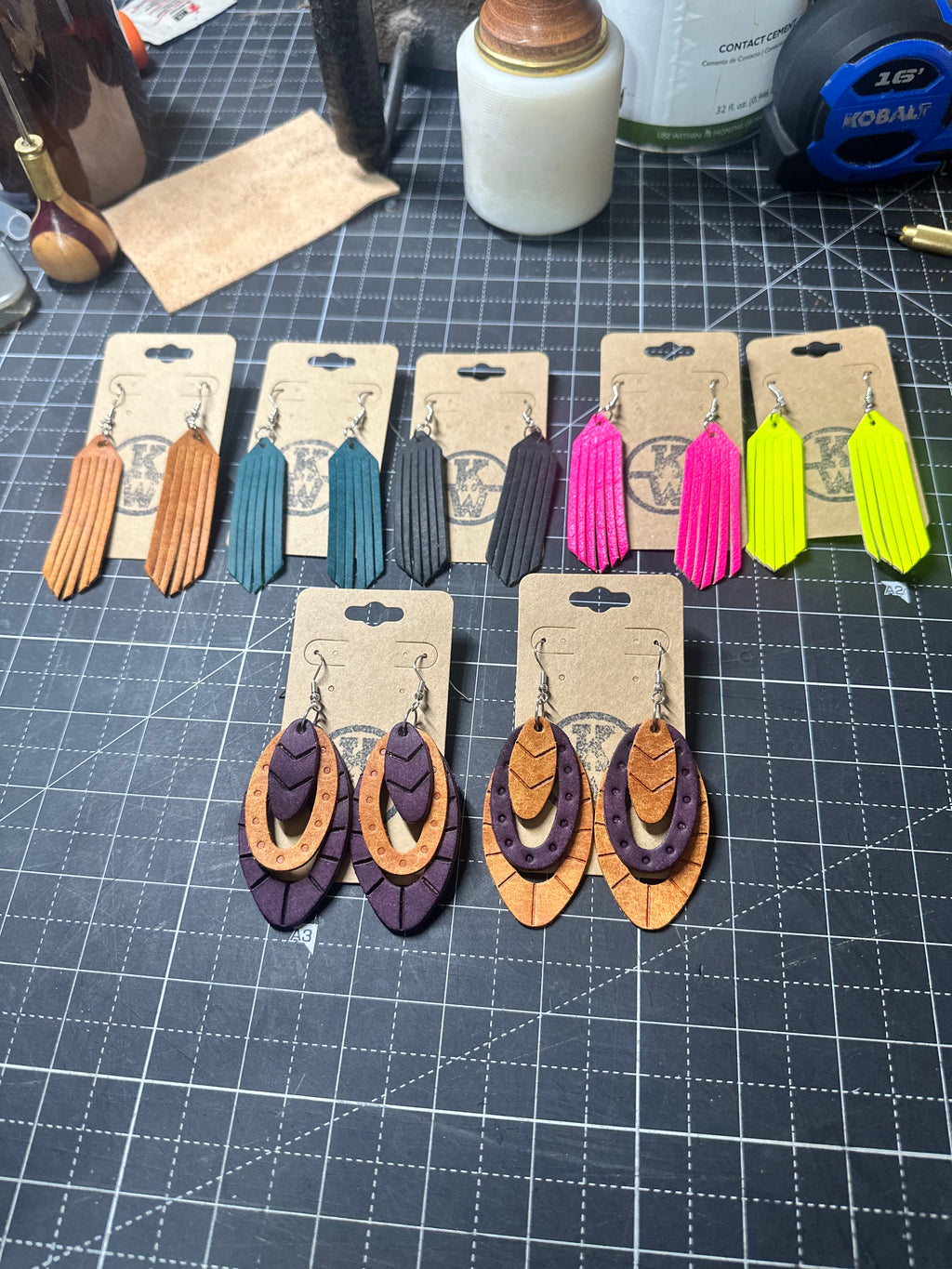 Hand crafted Leather Earrings